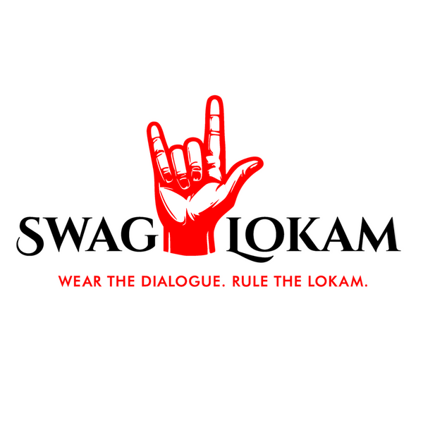 Logo of Swag Lokam with a red hand sign on a white background